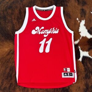 Adidas “Conley” Memphis Red and White Basketball Jersey